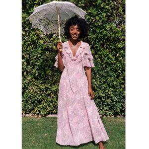 Gal Meets Glam Shelby Soft Mauve Pink Floral Flowy Maxi Dress Plus Size 16 NWT